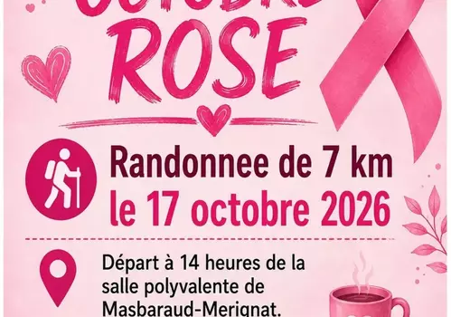 Randonnée Octobre Rose organisée par Gym Volontaire Masbaraud